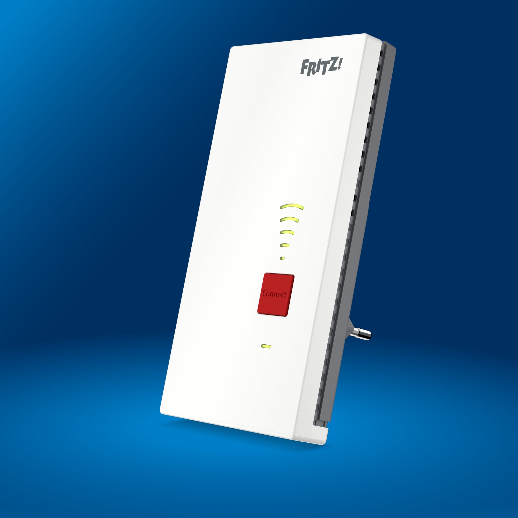 FRITZ!Repeater 2400 auf blauem Hintergrund