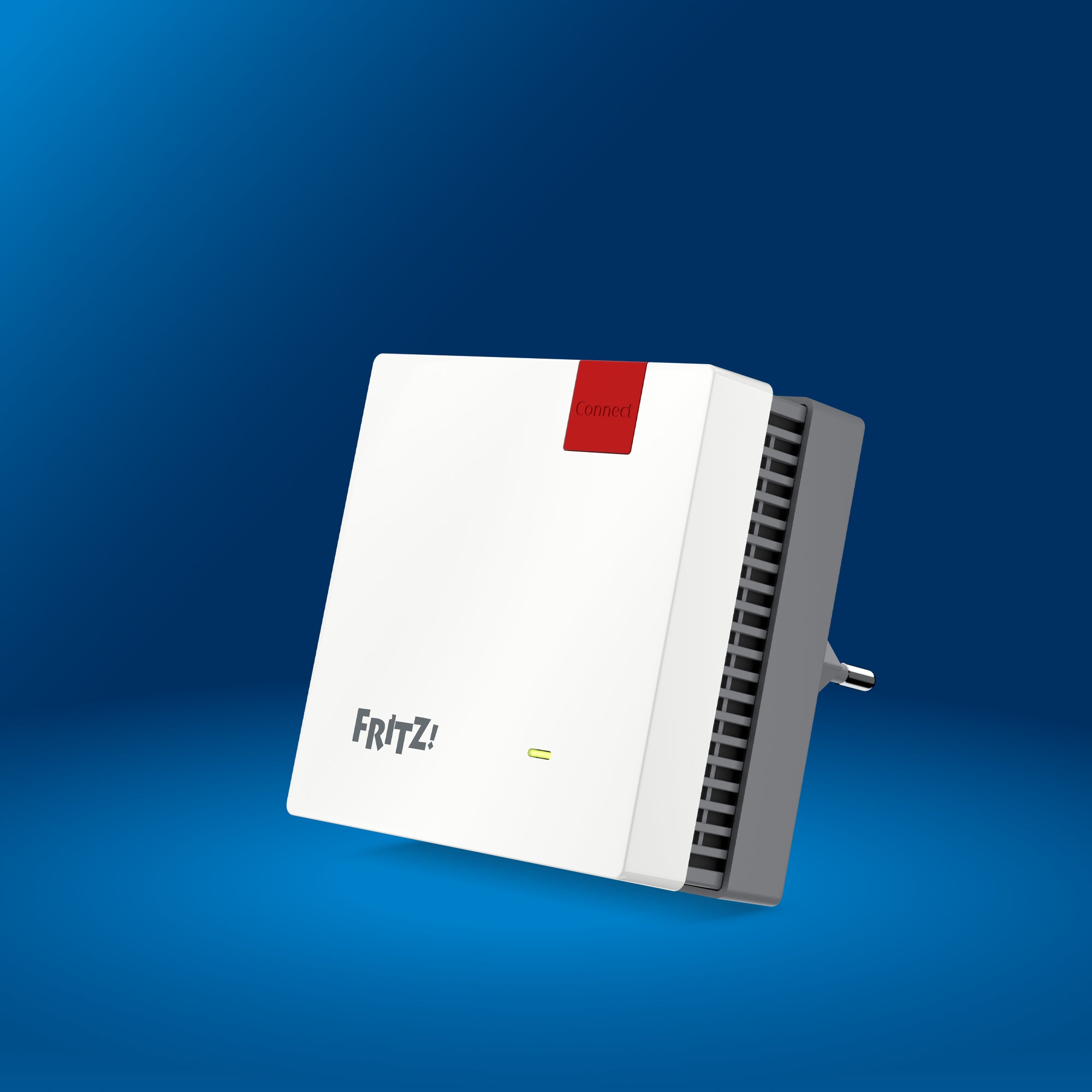 FRITZ!Repeater 1200 AX auf blauem Hintergrund